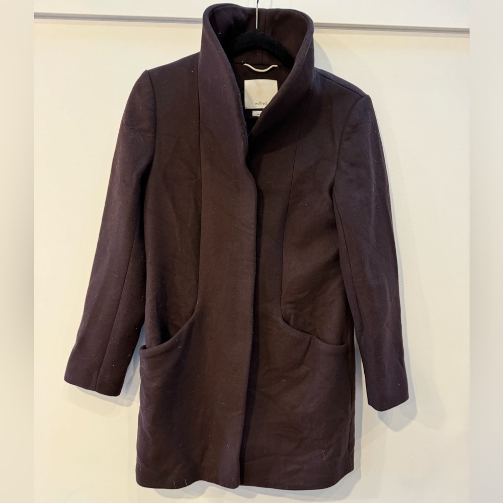 Wilfred cocoon Trench Coat in dark plum